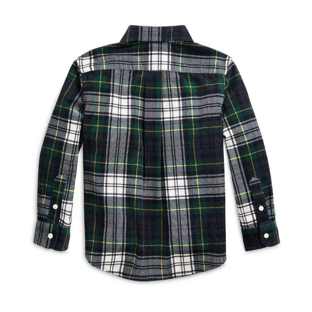 Ralph Lauren Boys Multicolor Cotton Corduroy Button Down Shirt Size XL 18/20